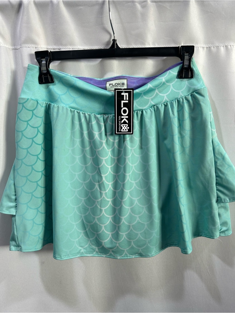 FLOK Disney’s Ariel Mermaid Scale Tiered Running Skort